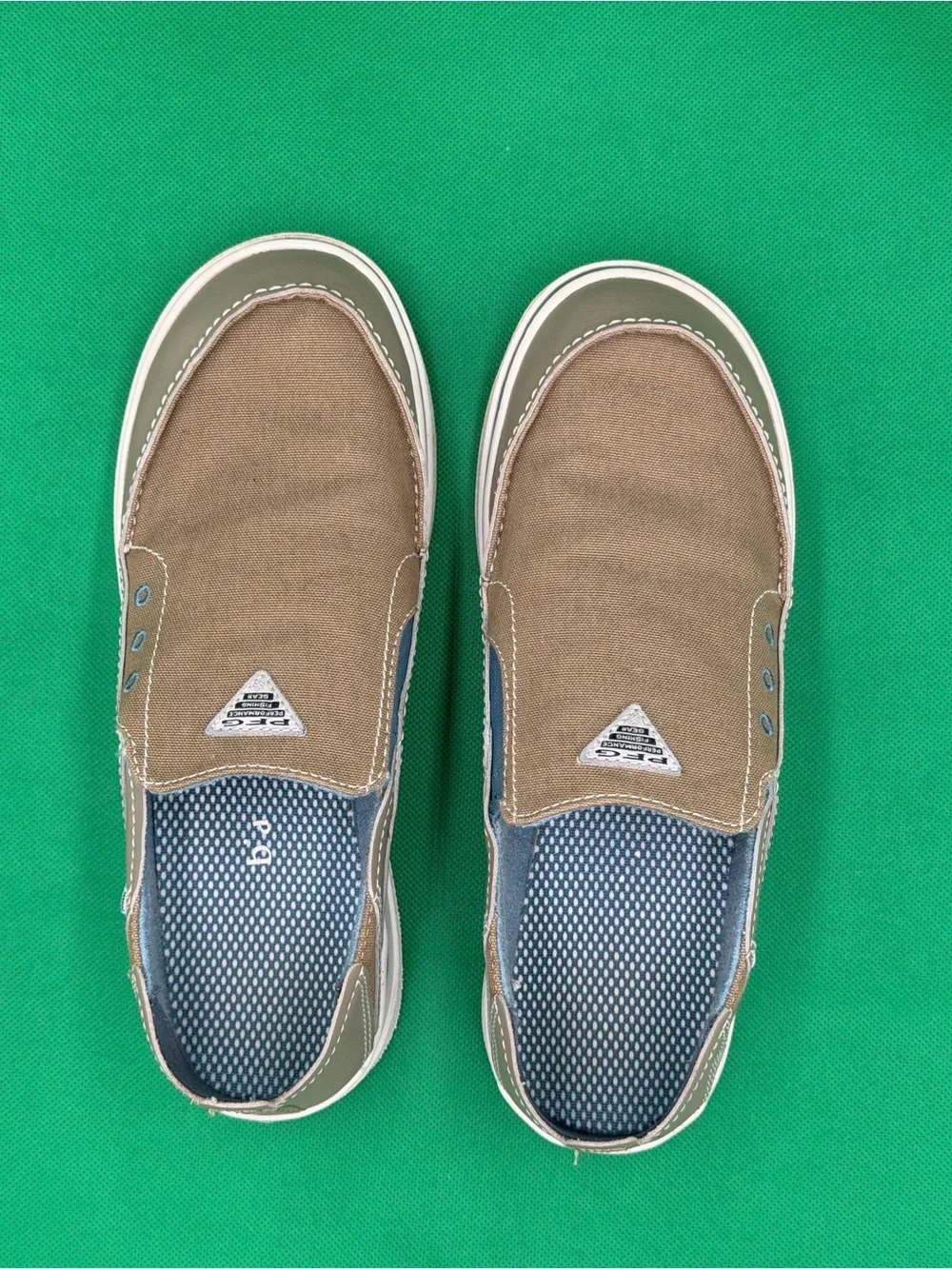 Columbia PFG Men's Tan and Olive Slip-On Loafers